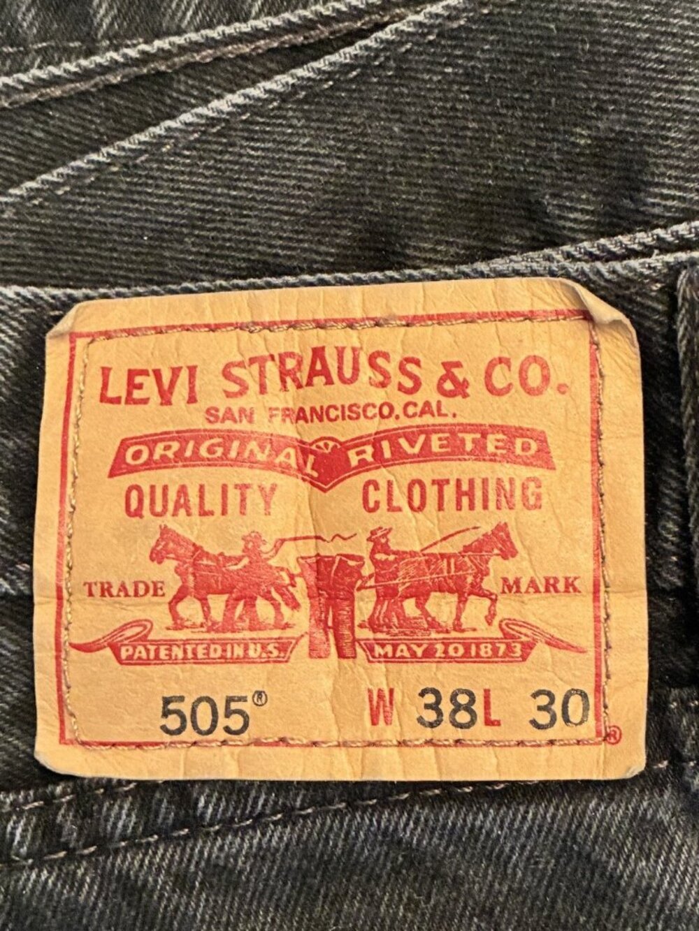 Levi's 505 Regular Straight Fit Jeans - Black, 38x30
